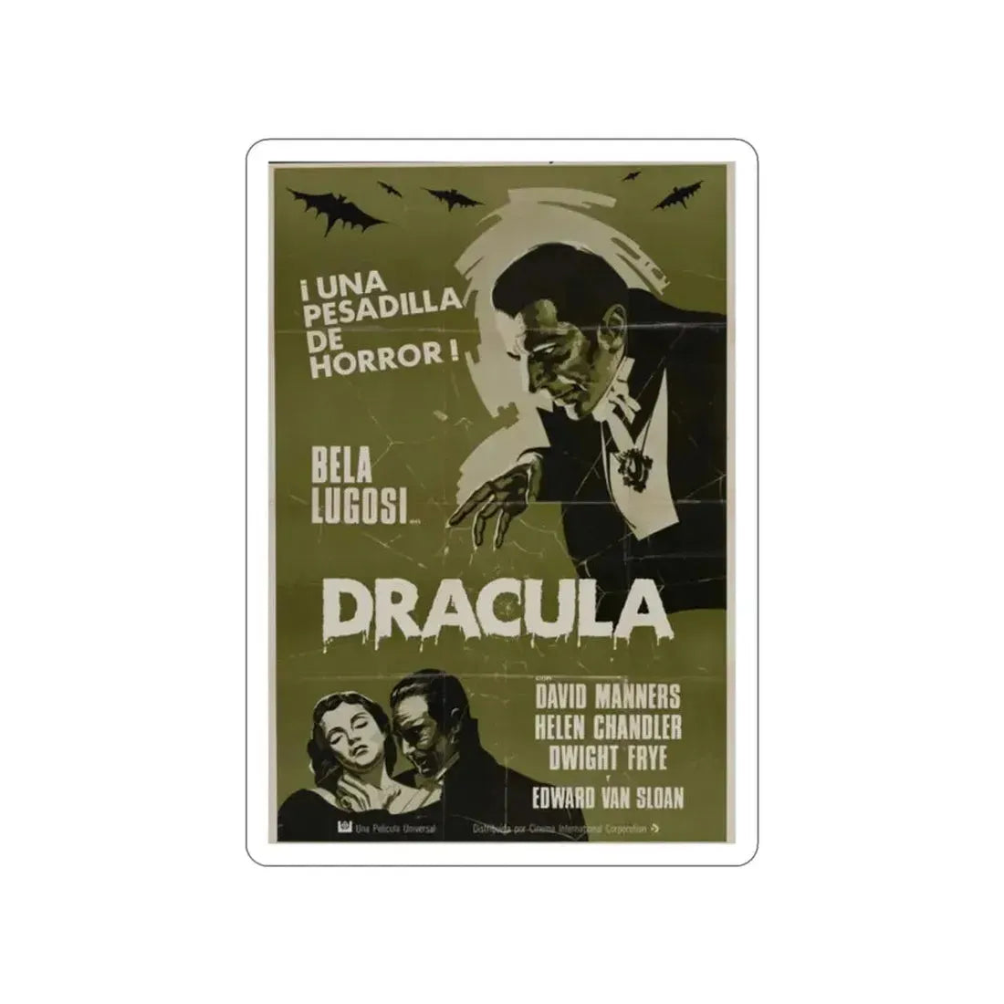 DRACULA 1931 Movie Poster STICKER Vinyl Die-Cut Decal - The Sticker Space