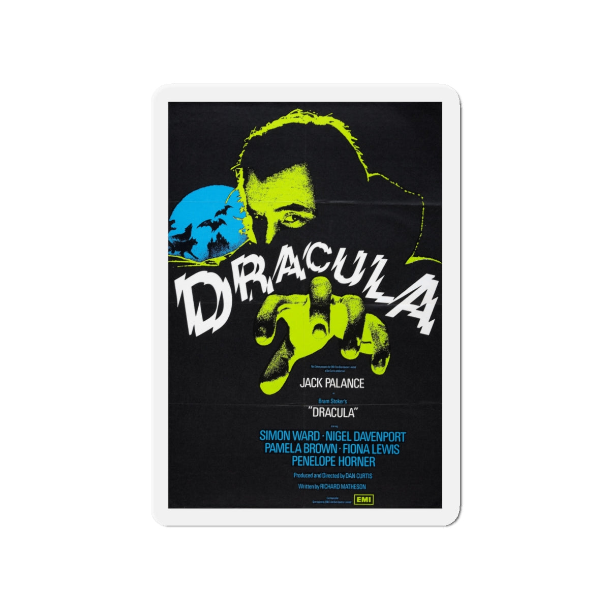 DRACULA 1973 Movie Poster - Die-Cut Magnet-4" x 4"-The Sticker Space