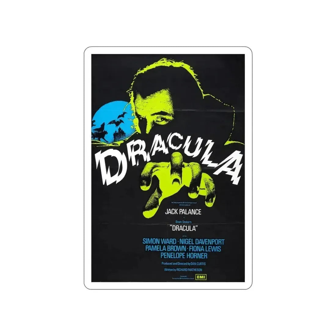 DRACULA 1973 Movie Poster STICKER Vinyl Die-Cut Decal 5 Inch - The Sticker Space