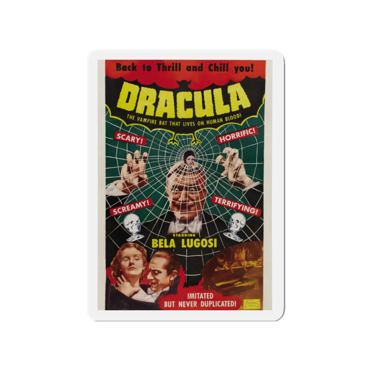 DRACULA (2) 1931 Movie Poster - Die-Cut Magnet-2" x 2"-The Sticker Space