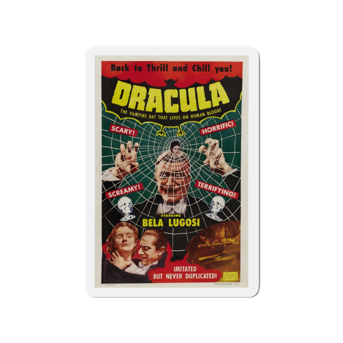 DRACULA (2) 1931 Movie Poster - Die-Cut Magnet-3" x 3"-The Sticker Space