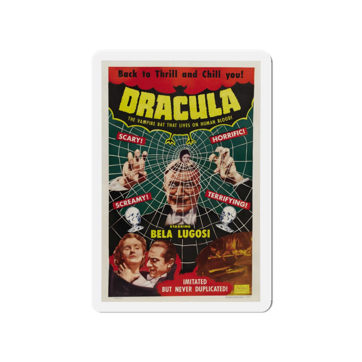 DRACULA (2) 1931 Movie Poster - Die-Cut Magnet-4" x 4"-The Sticker Space