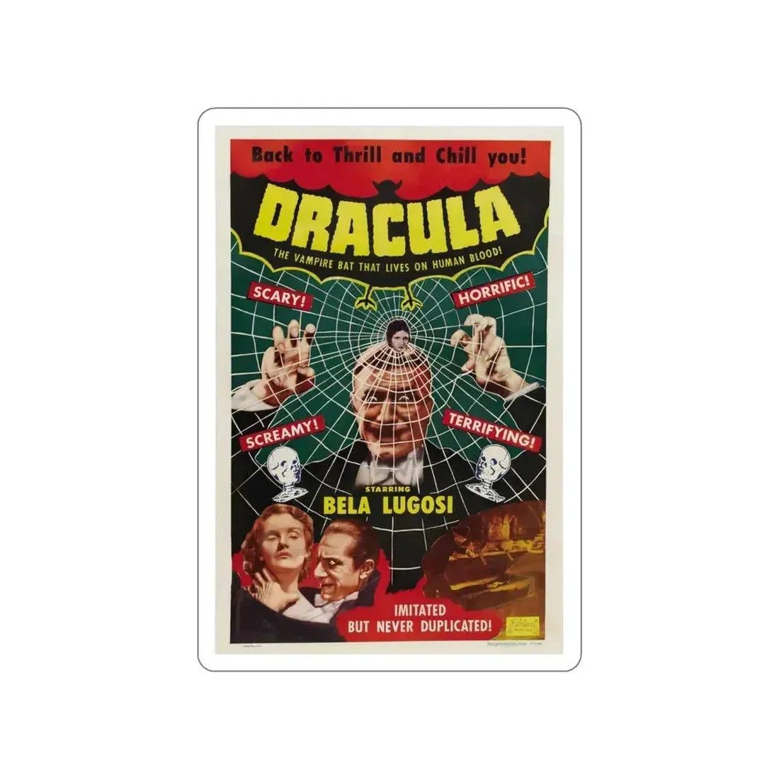 DRACULA (2) 1931 Movie Poster STICKER Vinyl Die-Cut Decal 4 Inch - The Sticker Space