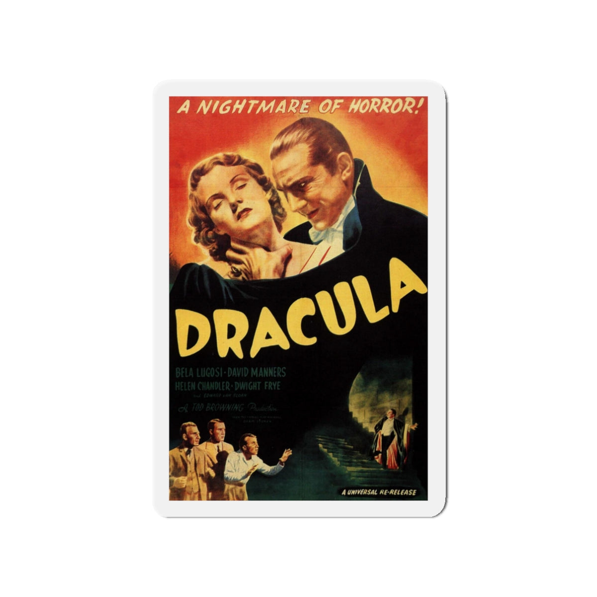 DRACULA (3) 1931 Movie Poster - Die-Cut Magnet-3" x 3"-The Sticker Space