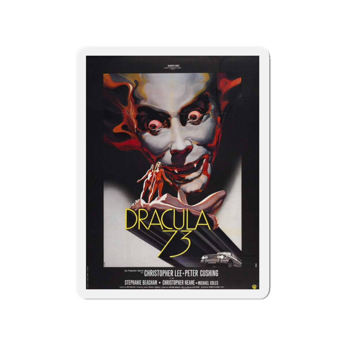 DRACULA A.D. 1972 (2) Movie Poster - Die-Cut Magnet-3" x 3"-The Sticker Space