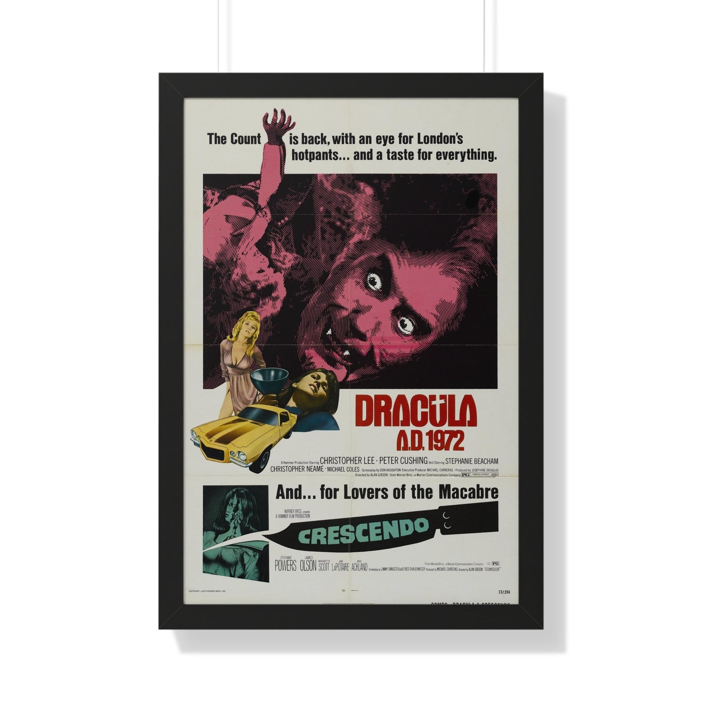 DRACULA A.D. 1972 + CRESCENDO - Framed Movie Poster-20" x 30"-The Sticker Space