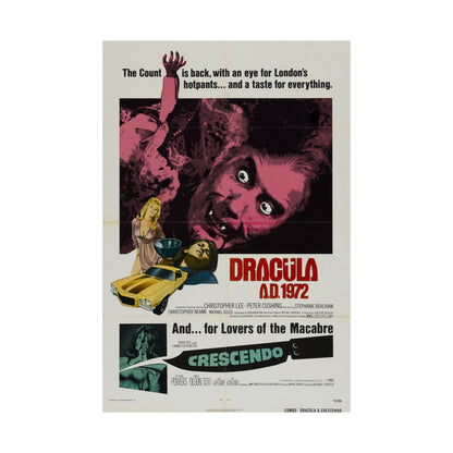 DRACULA A.D. 1972 + CRESCENDO - Paper Movie Poster-The Sticker Space