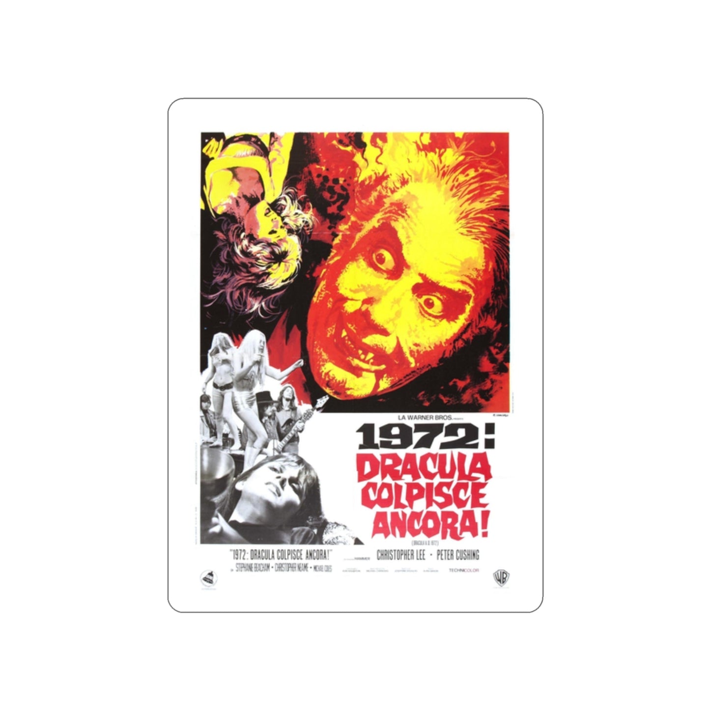 DRACULA A.D. 1972 (ITALIAN) 2 Movie Poster STICKER Vinyl Die-Cut Decal-2 Inch-The Sticker Space