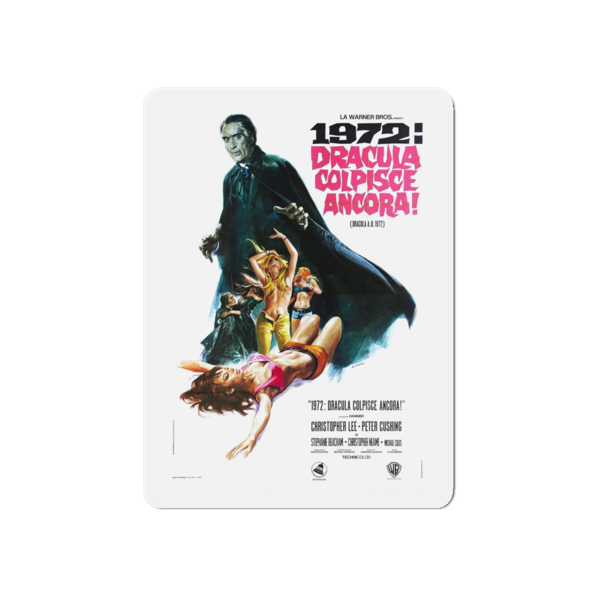 DRACULA A.D. 1972 (ITALIAN) Movie Poster - Die-Cut Magnet-6 × 6"-The Sticker Space