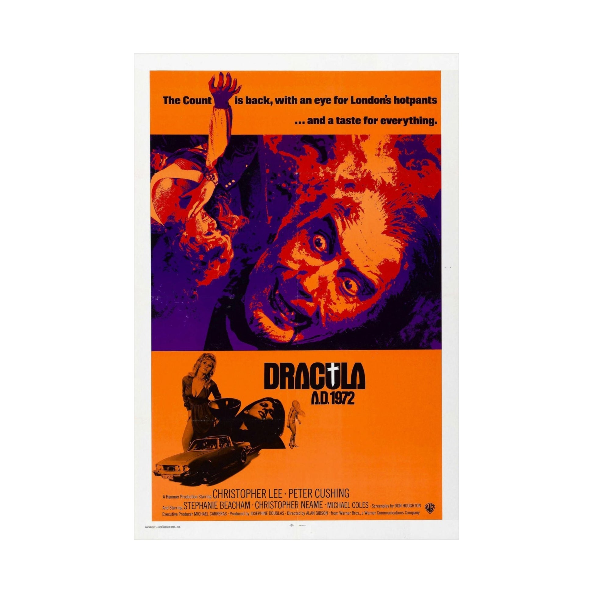 DRACULA A.D. 1972 - Paper Movie Poster-The Sticker Space