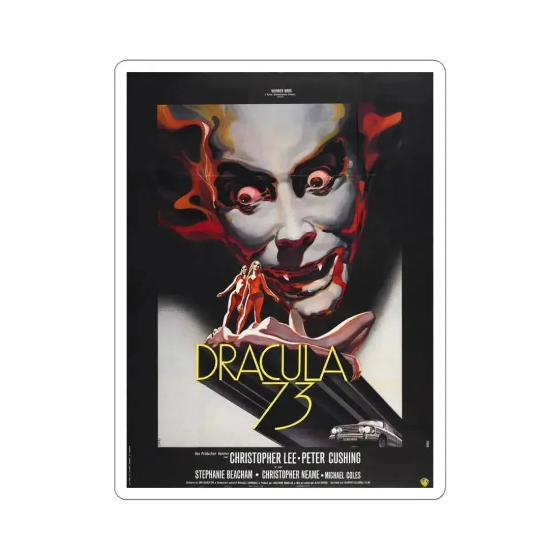 DRACULA A.D. 1972 (2) Movie Poster - STICKER Vinyl Kiss-Cut Decal 4 Inch White - The Sticker Space