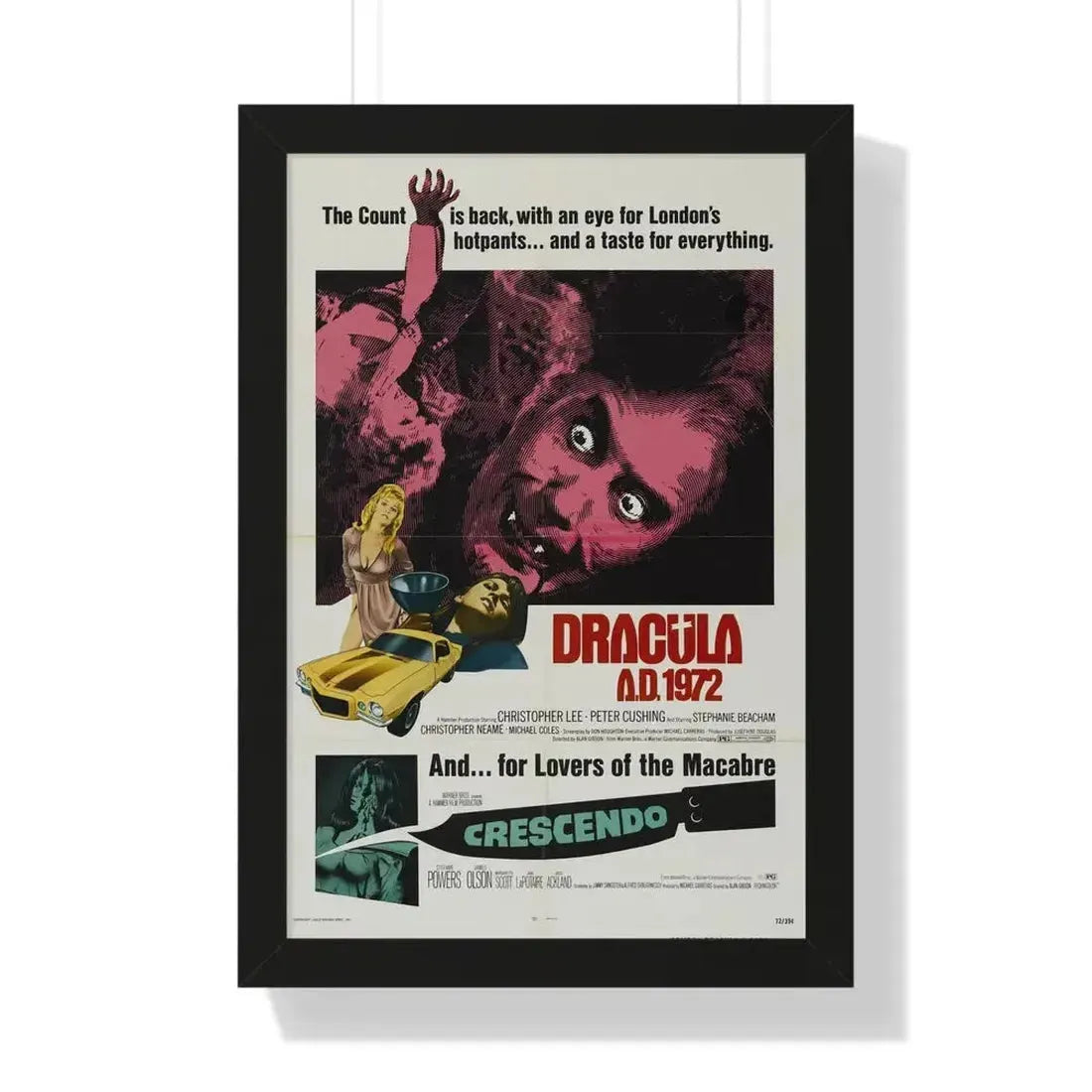 DRACULA A.D. 1972 + CRESCENDO - Framed Movie Poster - The Sticker Space