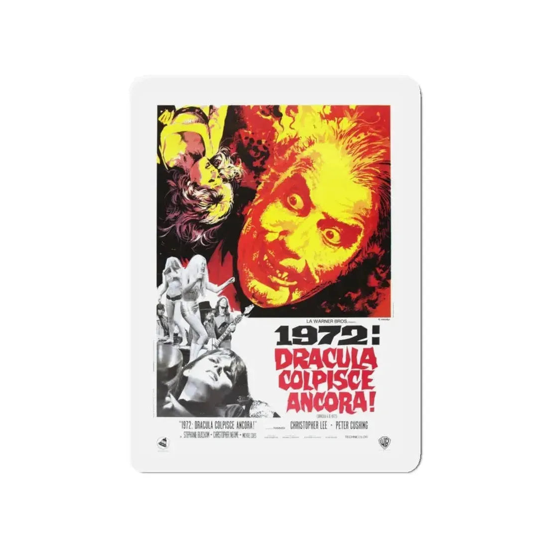 DRACULA A.D. 1972 (ITALIAN) 2 Movie Poster - Refrigerator Magnet 4 Inch - The Sticker Space