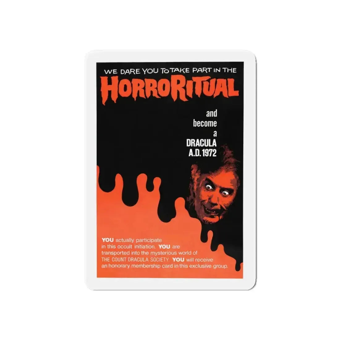 DRACULA A.D. 1972 (TEASER) Movie Poster - Refrigerator Magnet 6 Inch - The Sticker Space