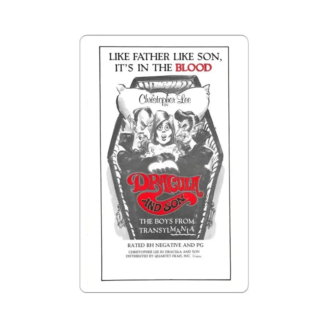 DRACULA AND SON 1976 Movie Poster - STICKER Vinyl Kiss-Cut Decal 4 Inch White - The Sticker Space