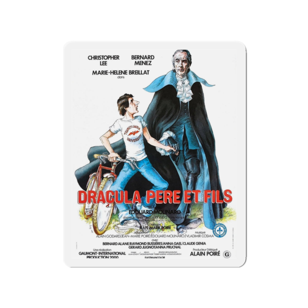 DRACULA AND SON (FRENCH) 1976 Movie Poster - Die-Cut Magnet-2" x 2"-The Sticker Space