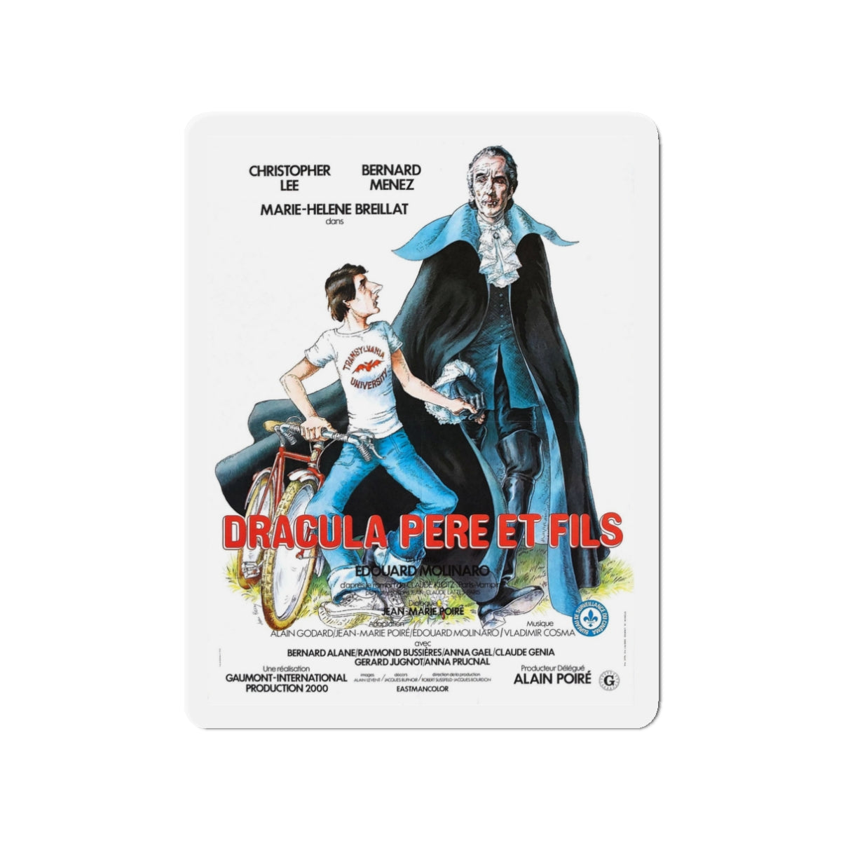 DRACULA AND SON (FRENCH) 1976 Movie Poster - Die-Cut Magnet-3" x 3"-The Sticker Space