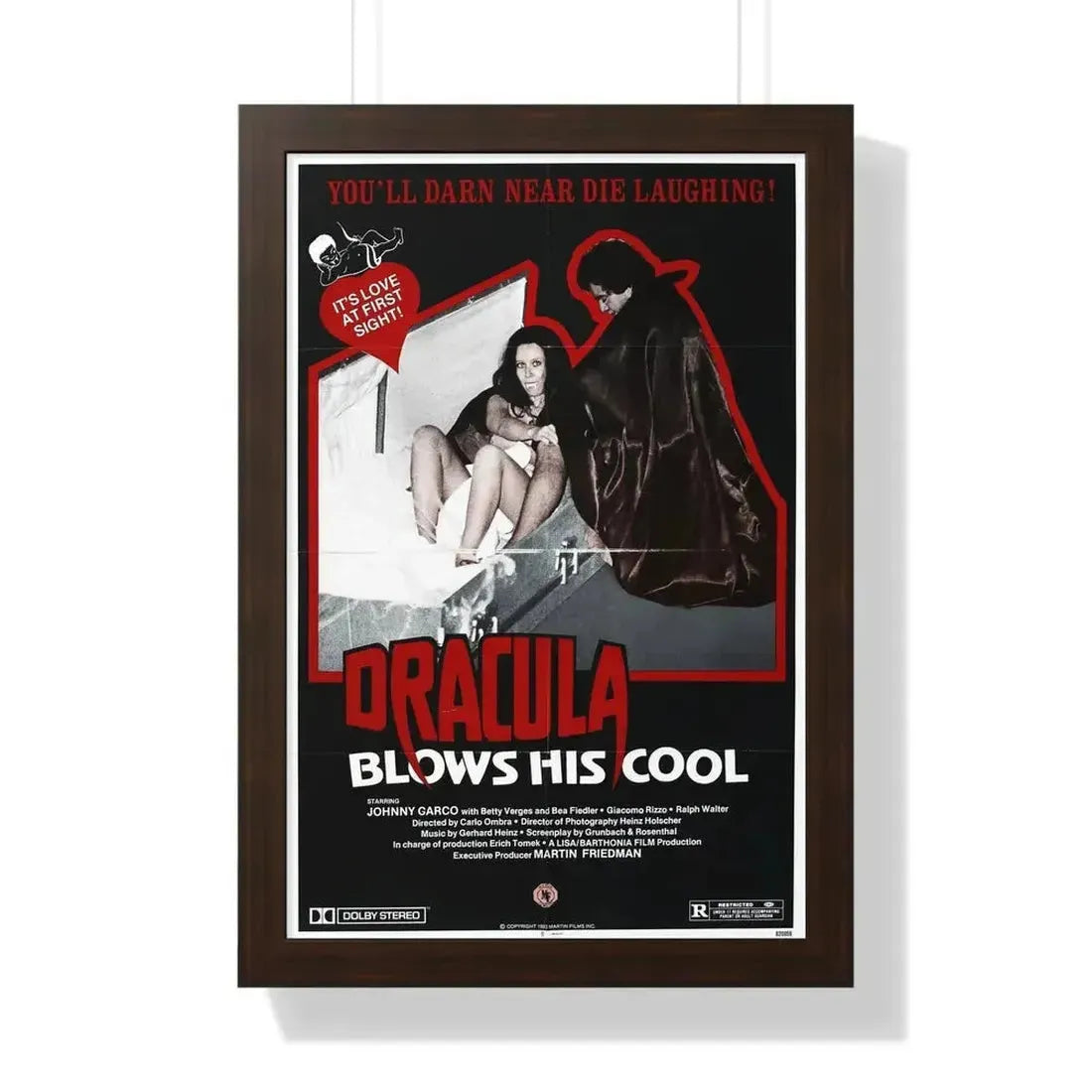DRACULA BLOWS HIS COOL 1979 - Framed Movie Poster - The Sticker Space