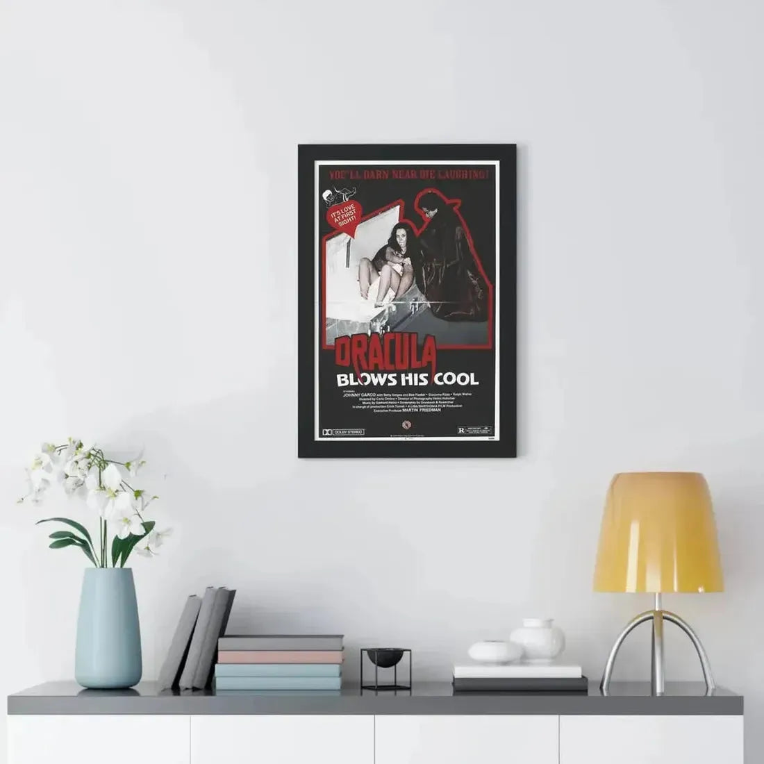 DRACULA BLOWS HIS COOL 1979 - Framed Movie Poster - The Sticker Space