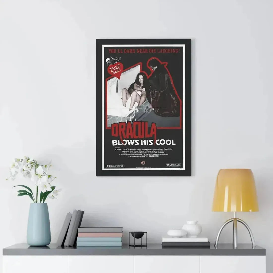 DRACULA BLOWS HIS COOL 1979 - Framed Movie Poster - The Sticker Space