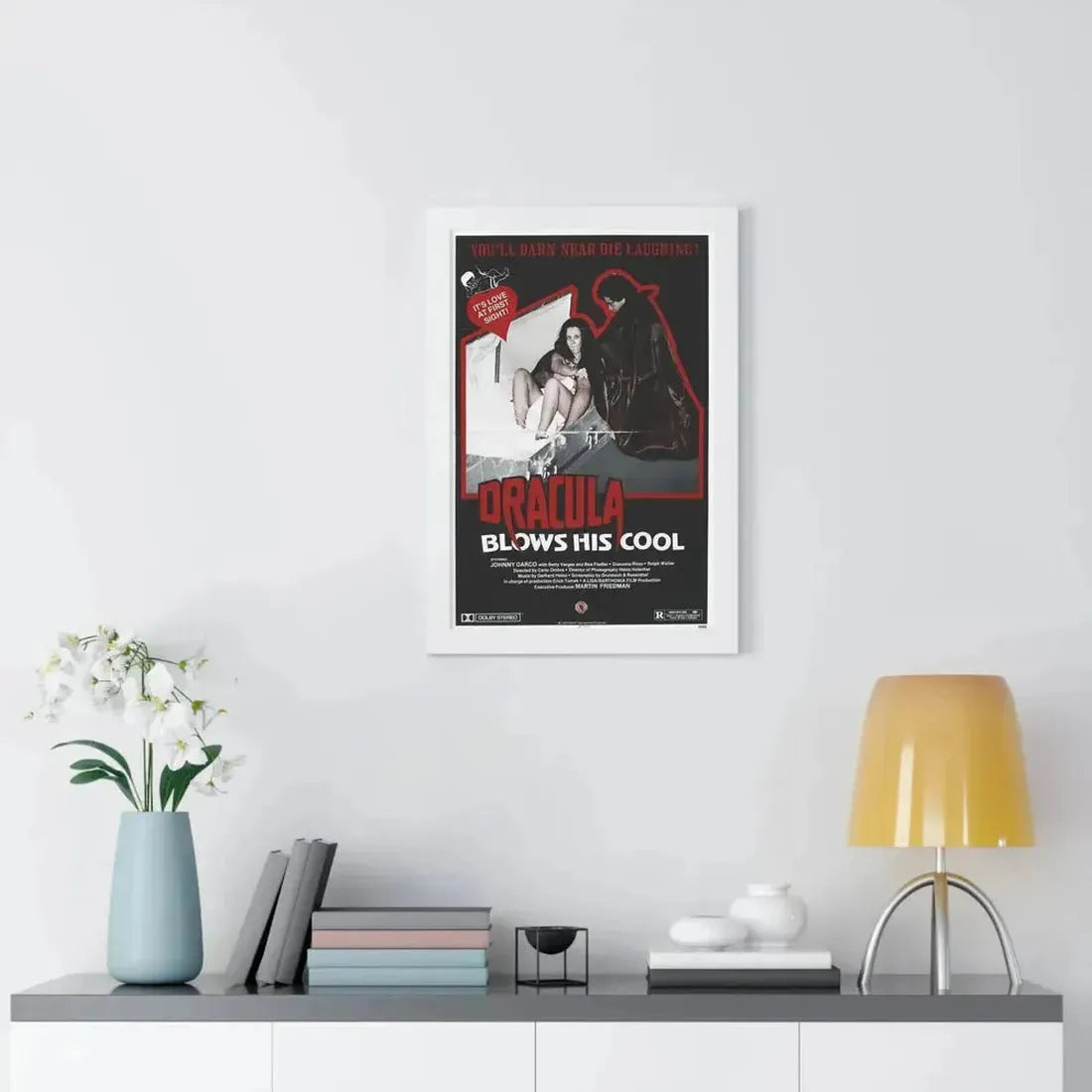 DRACULA BLOWS HIS COOL 1979 - Framed Movie Poster - The Sticker Space