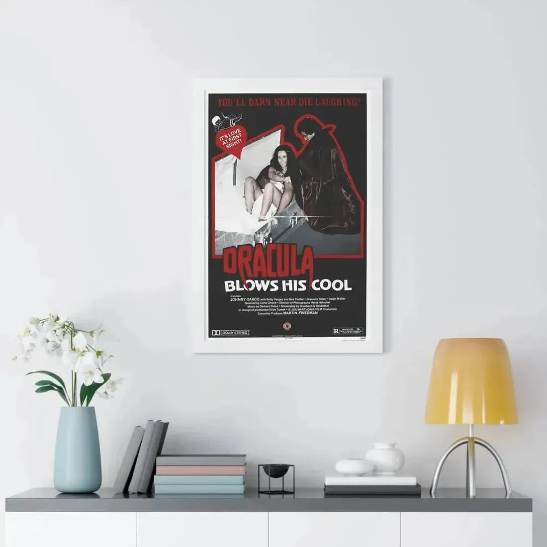 DRACULA BLOWS HIS COOL 1979 - Framed Movie Poster - The Sticker Space