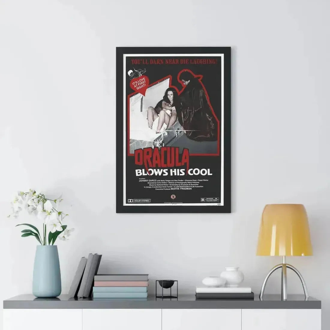 DRACULA BLOWS HIS COOL 1979 - Framed Movie Poster - The Sticker Space