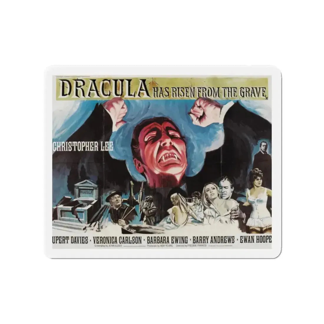 DRACULA HAS RISEN FROM THE GRAVE 1968 Movie Poster - Refrigerator Magnet 2 Inch - The Sticker Space