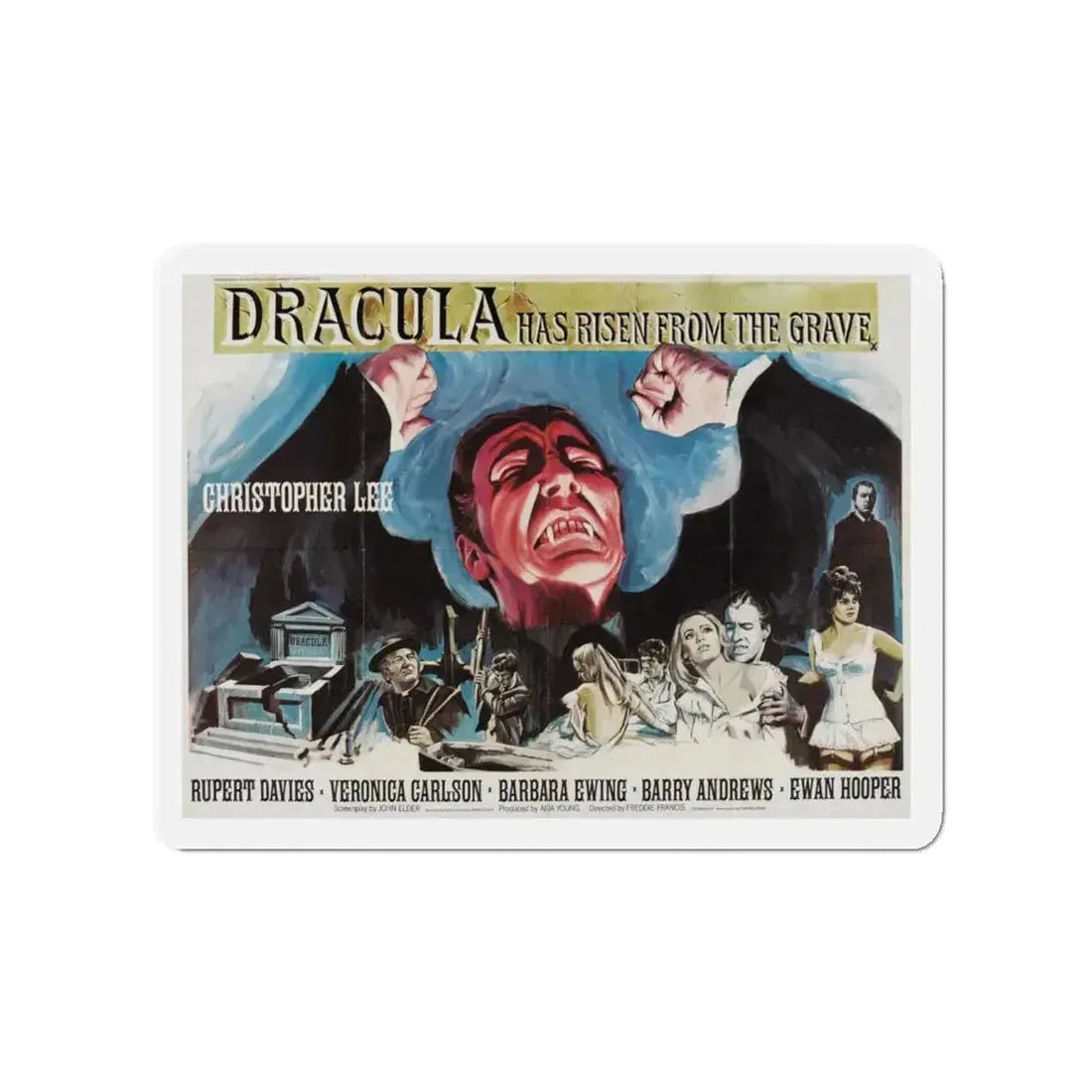DRACULA HAS RISEN FROM THE GRAVE 1968 Movie Poster - Refrigerator Magnet 4 Inch - The Sticker Space