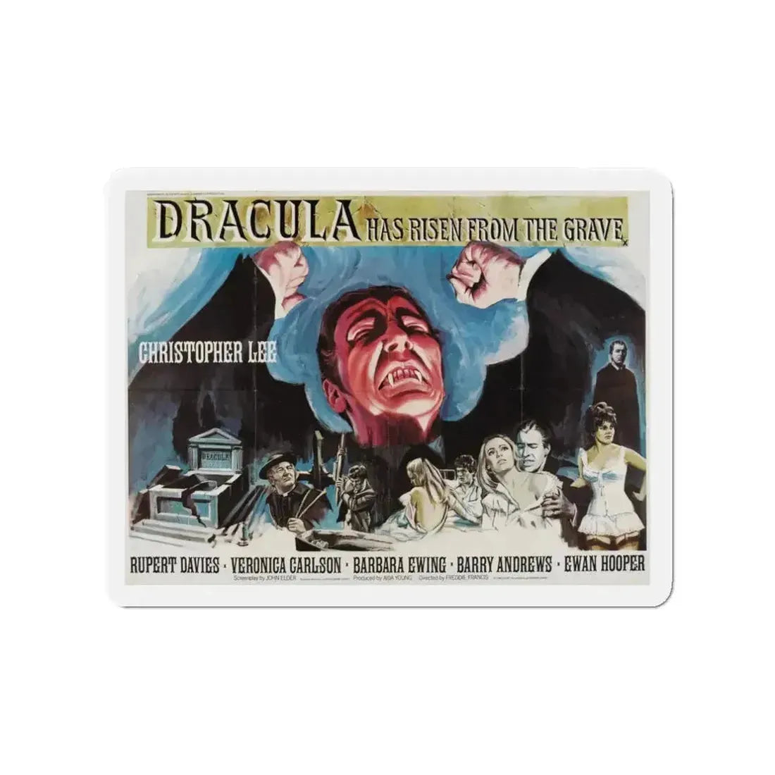 DRACULA HAS RISEN FROM THE GRAVE 1968 Movie Poster - Refrigerator Magnet - The Sticker Space