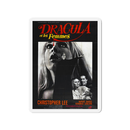 DRACULA HAS RISEN FROM THE GRAVE (FRENCH) 1968 Movie Poster - Die-Cut Magnet-3" x 3"-The Sticker Space