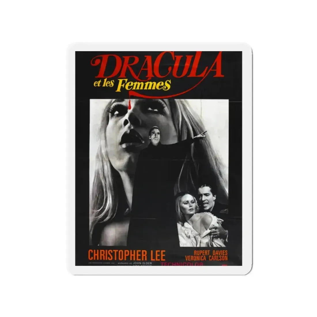 DRACULA HAS RISEN FROM THE GRAVE (FRENCH) 1968 Movie Poster - Refrigerator Magnet 2 Inch - The Sticker Space