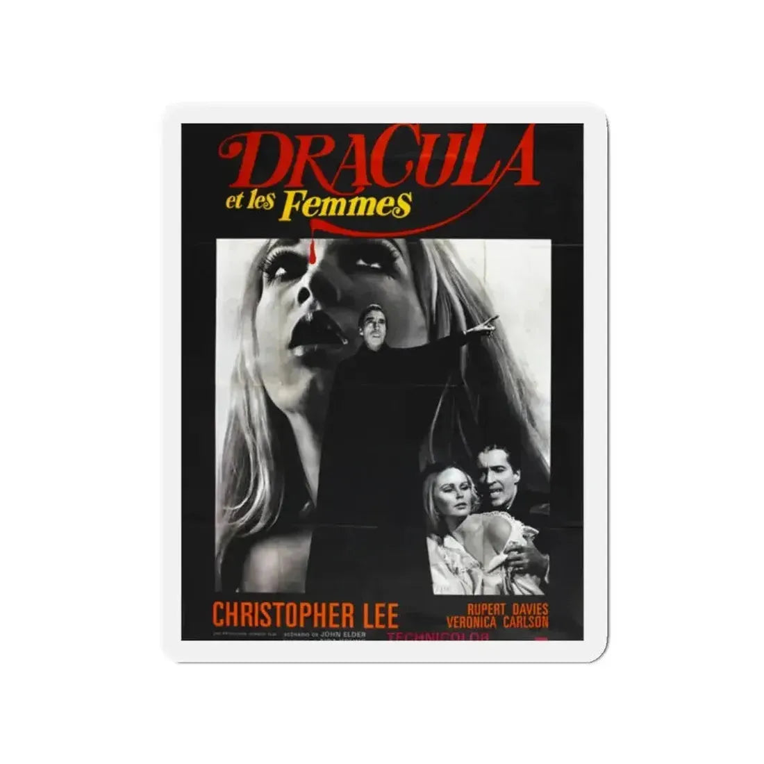 DRACULA HAS RISEN FROM THE GRAVE (FRENCH) 1968 Movie Poster - Refrigerator Magnet - The Sticker Space