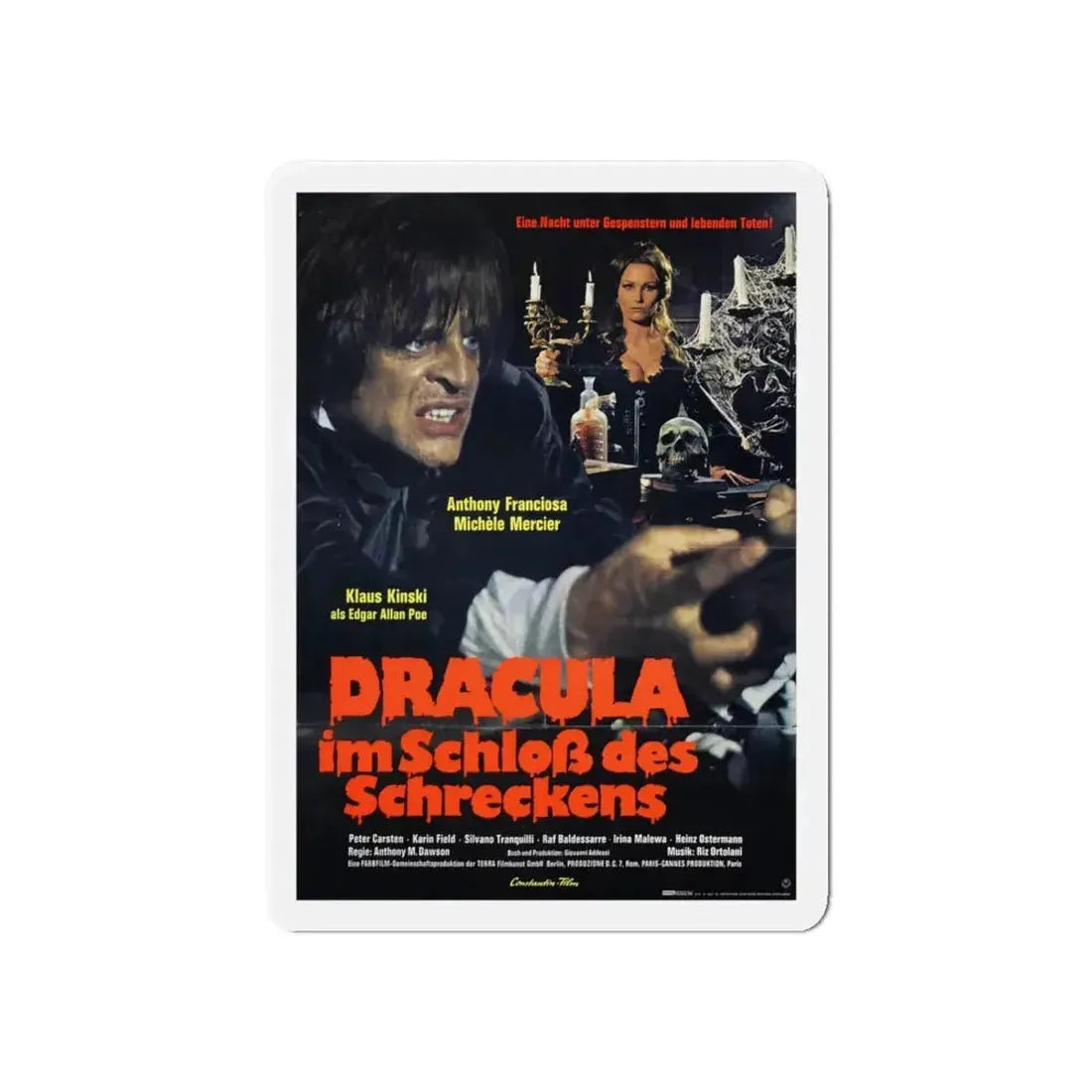 DRACULA IN THE CASTLE OF BLOOD (GERMAN) 1969 Movie Poster - Refrigerator Magnet 6 Inch - The Sticker Space