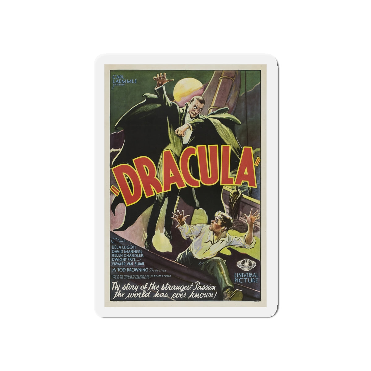 DRACULA Movie Poster - Die-Cut Magnet-5" x 5"-The Sticker Space