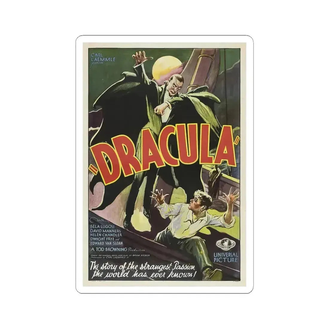 DRACULA Movie Poster - STICKER Vinyl Kiss-Cut Decal 4 Inch White - The Sticker Space