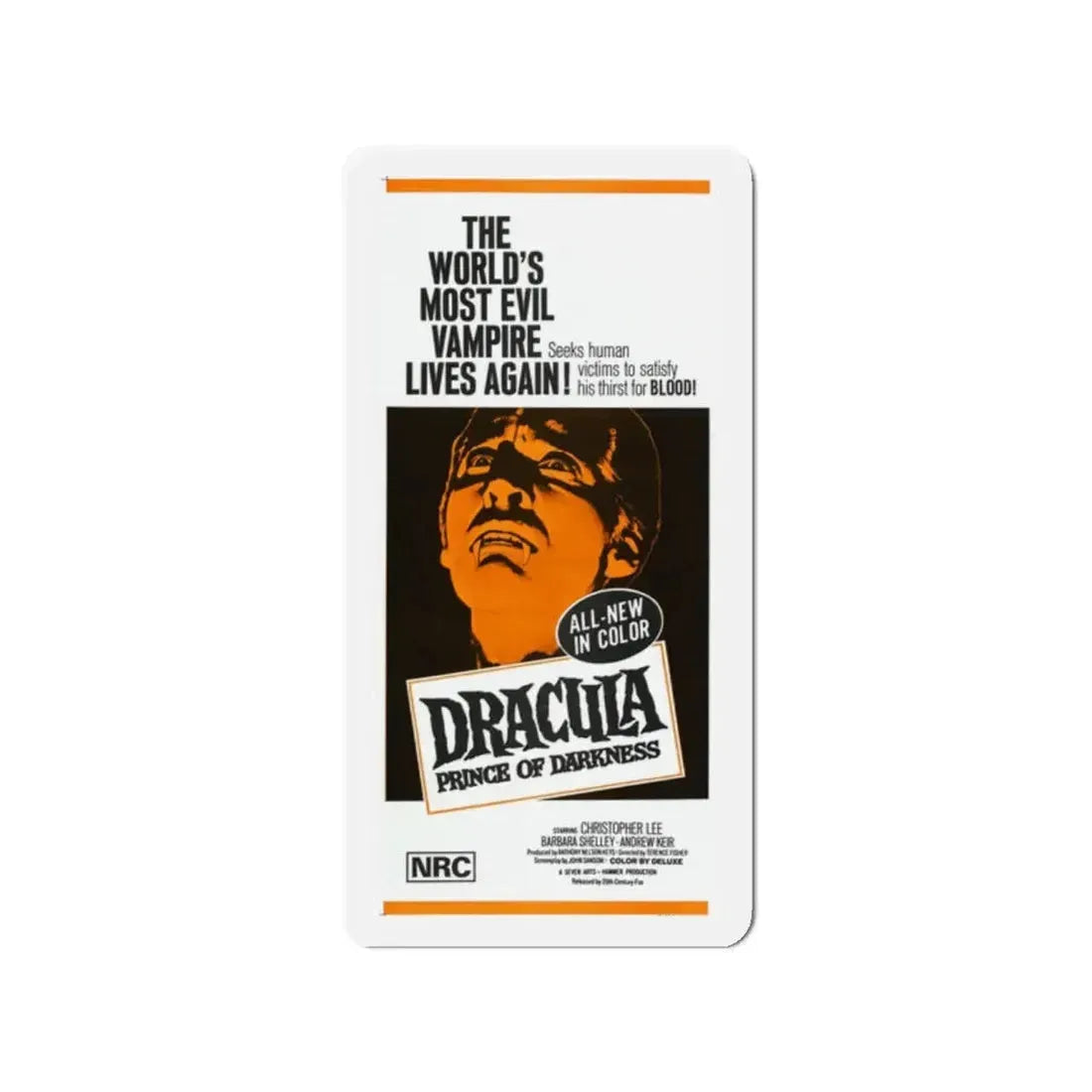 DRACULA PRINCE OF DARKNESS 1966 Movie Poster - Refrigerator Magnet 2 Inch - The Sticker Space