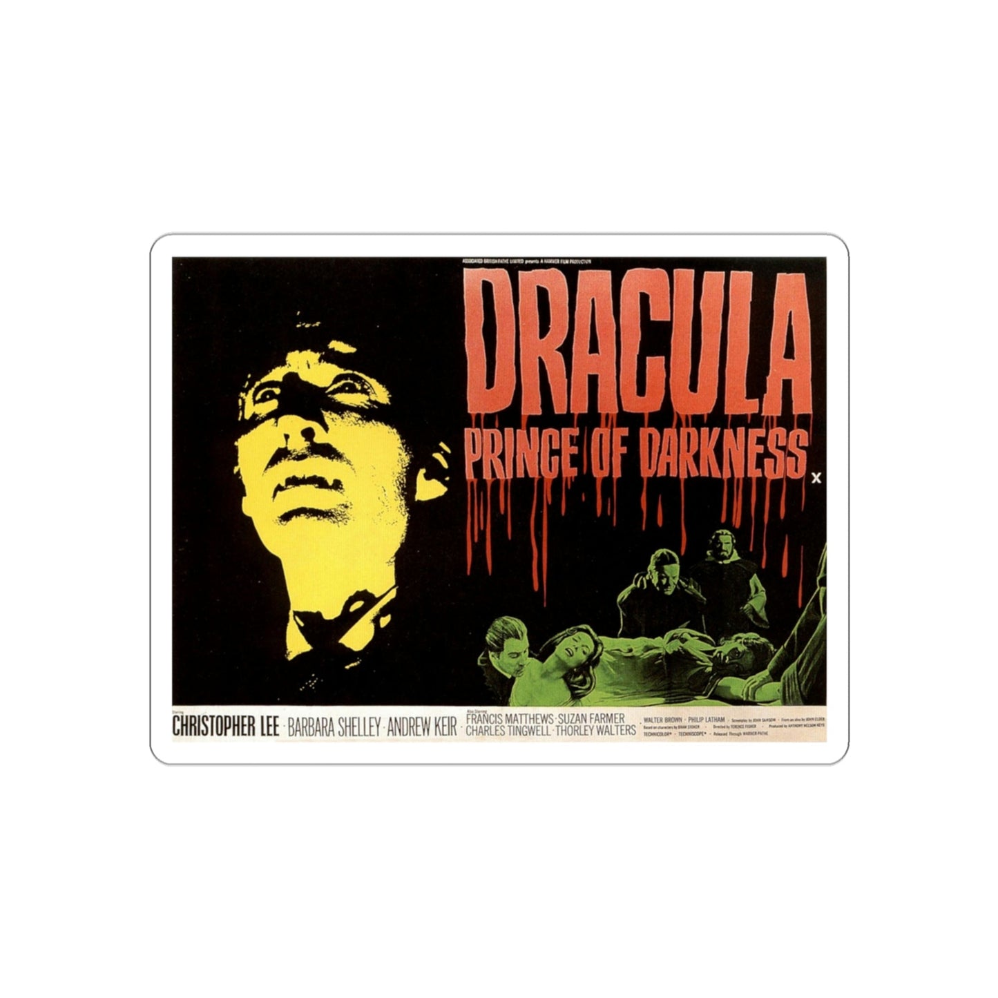 Dracula Prince of Darkness 1966 Movie Poster STICKER Vinyl Die-Cut Decal-3 Inch-The Sticker Space