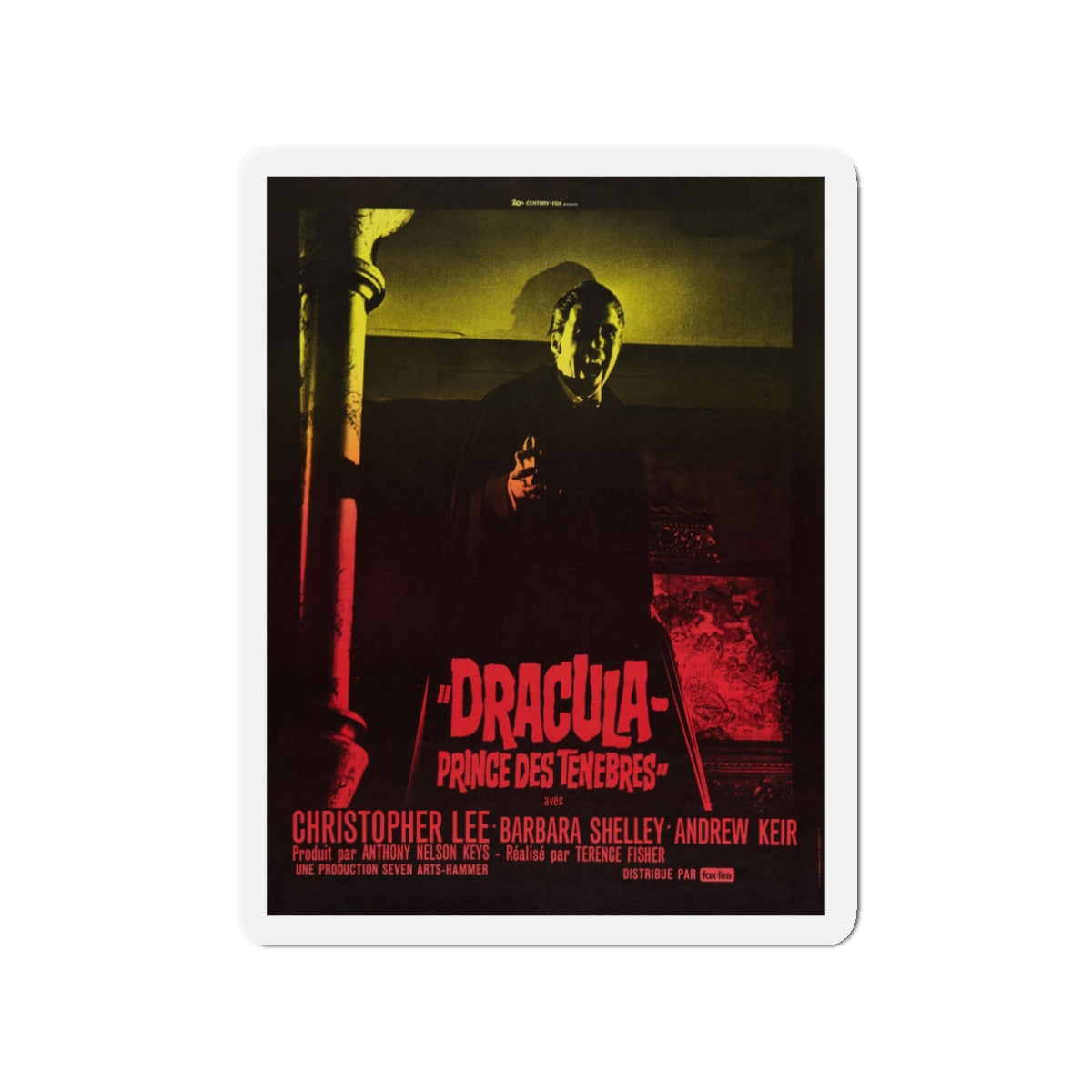 DRACULA PRINCE OF DARKNESS (FRENCH) 1966 Movie Poster - Die-Cut Magnet-3" x 3"-The Sticker Space