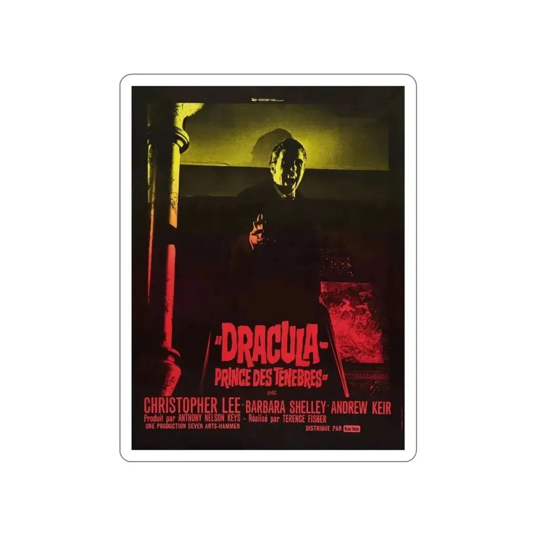 DRACULA PRINCE OF DARKNESS (FRENCH) 1966 Movie Poster STICKER Vinyl Die-Cut Decal - The Sticker Space