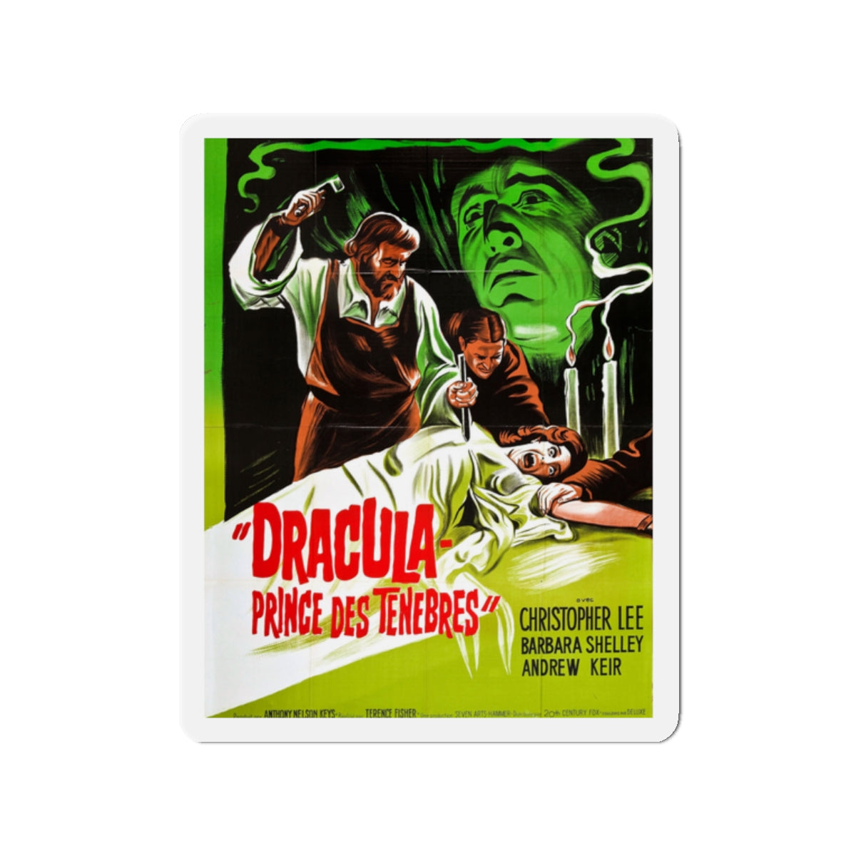 DRACULA PRINCE OF DARKNESS (FRENCH) 2 1966 Movie Poster - Die-Cut Magnet-2" x 2"-The Sticker Space