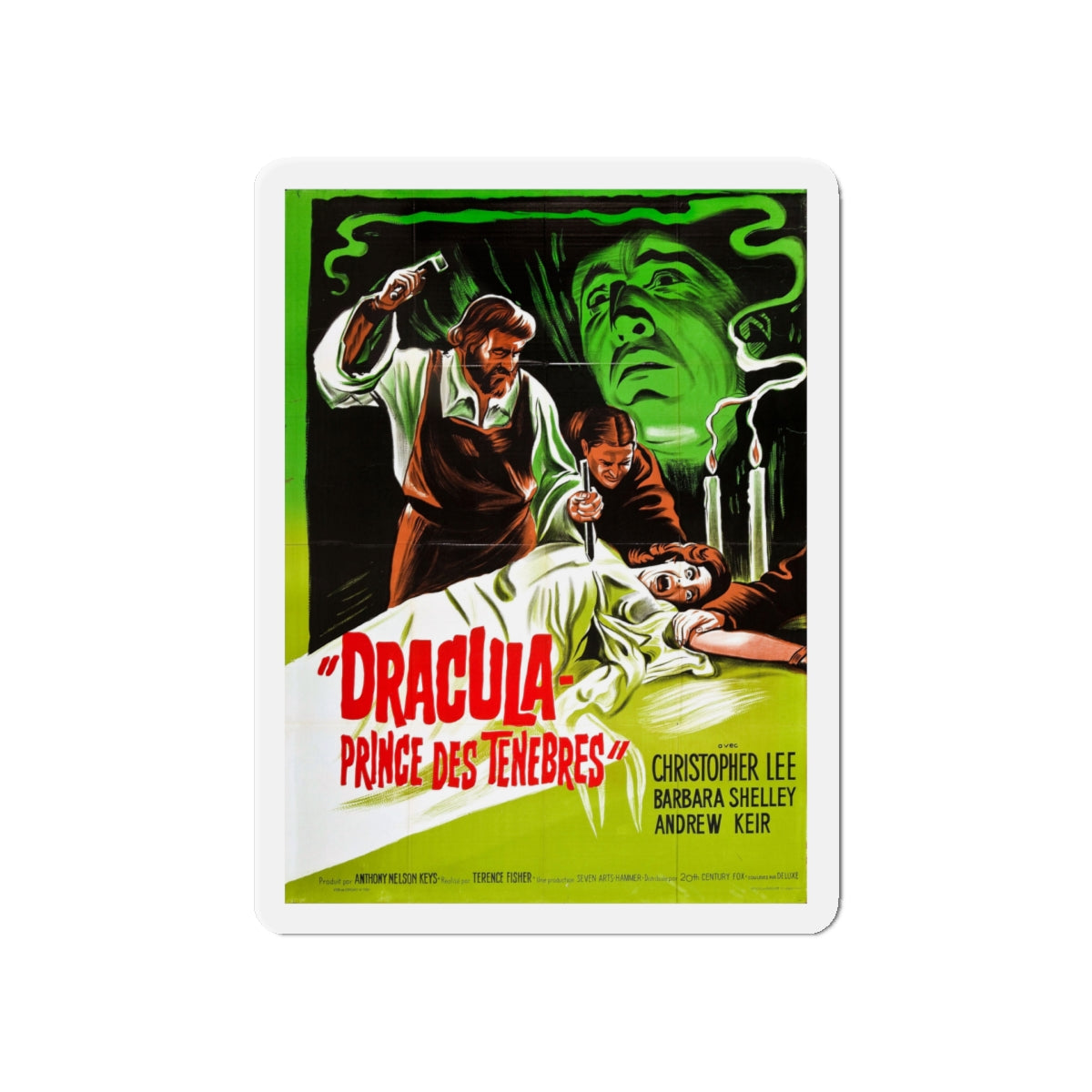 DRACULA PRINCE OF DARKNESS (FRENCH) 2 1966 Movie Poster - Die-Cut Magnet-5" x 5"-The Sticker Space