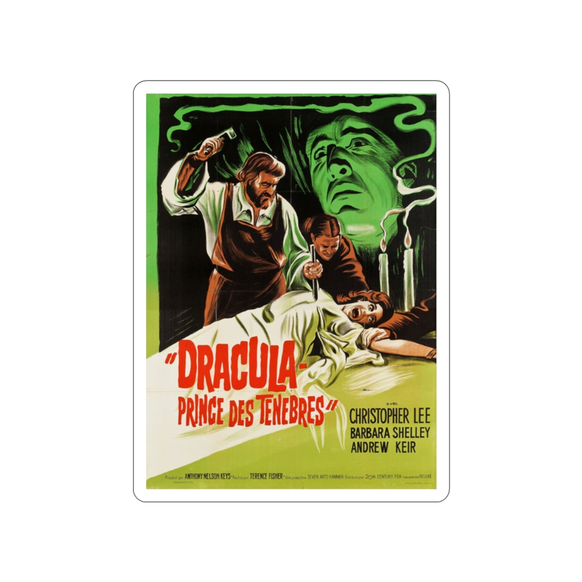 DRACULA PRINCE OF DARKNESS (FRENCH) 3 1966 Movie Poster STICKER Vinyl Die-Cut Decal-2 Inch-The Sticker Space