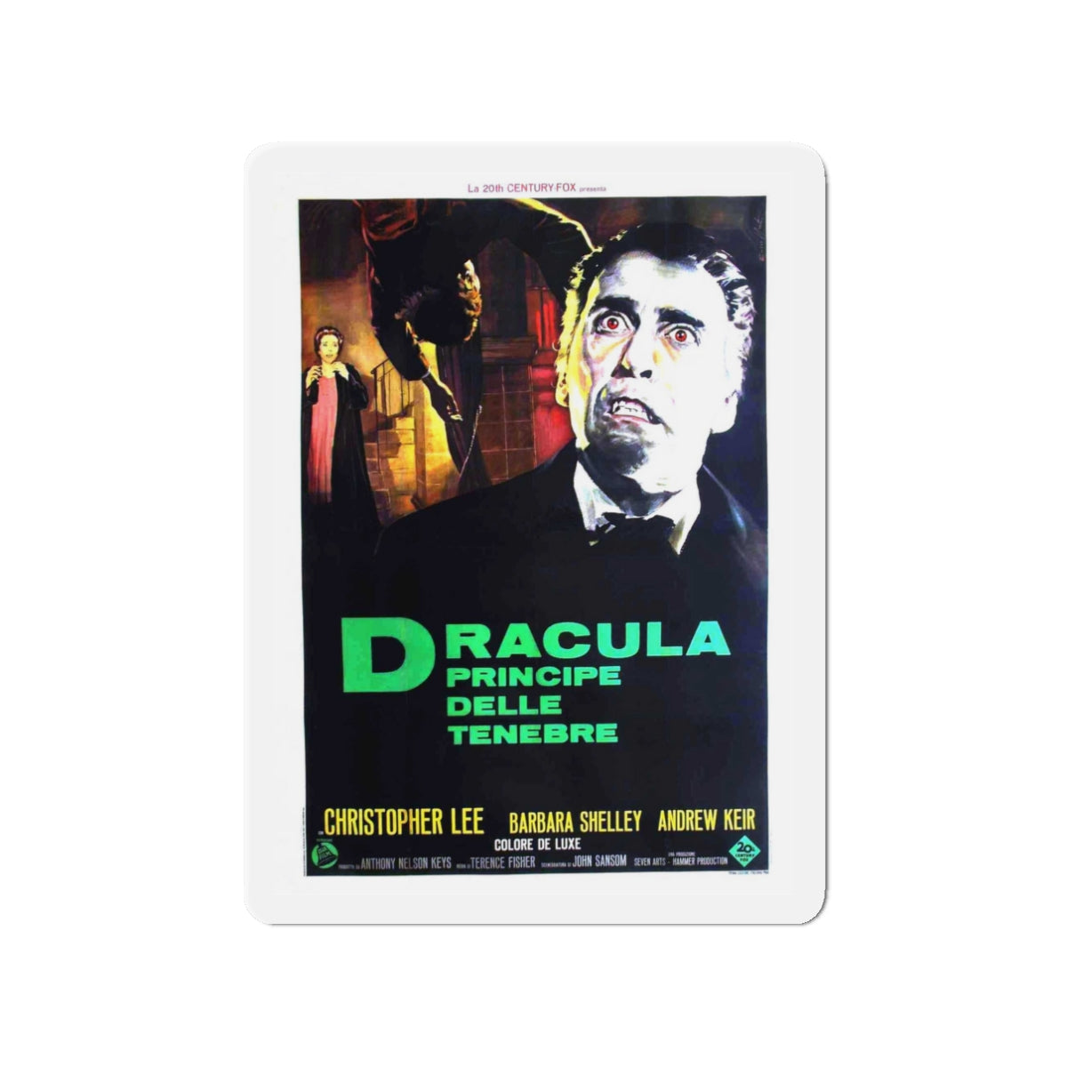 DRACULA PRINCE OF DARKNESS (ITALIAN) 1966 Movie Poster - Die-Cut Magnet-3" x 3"-The Sticker Space