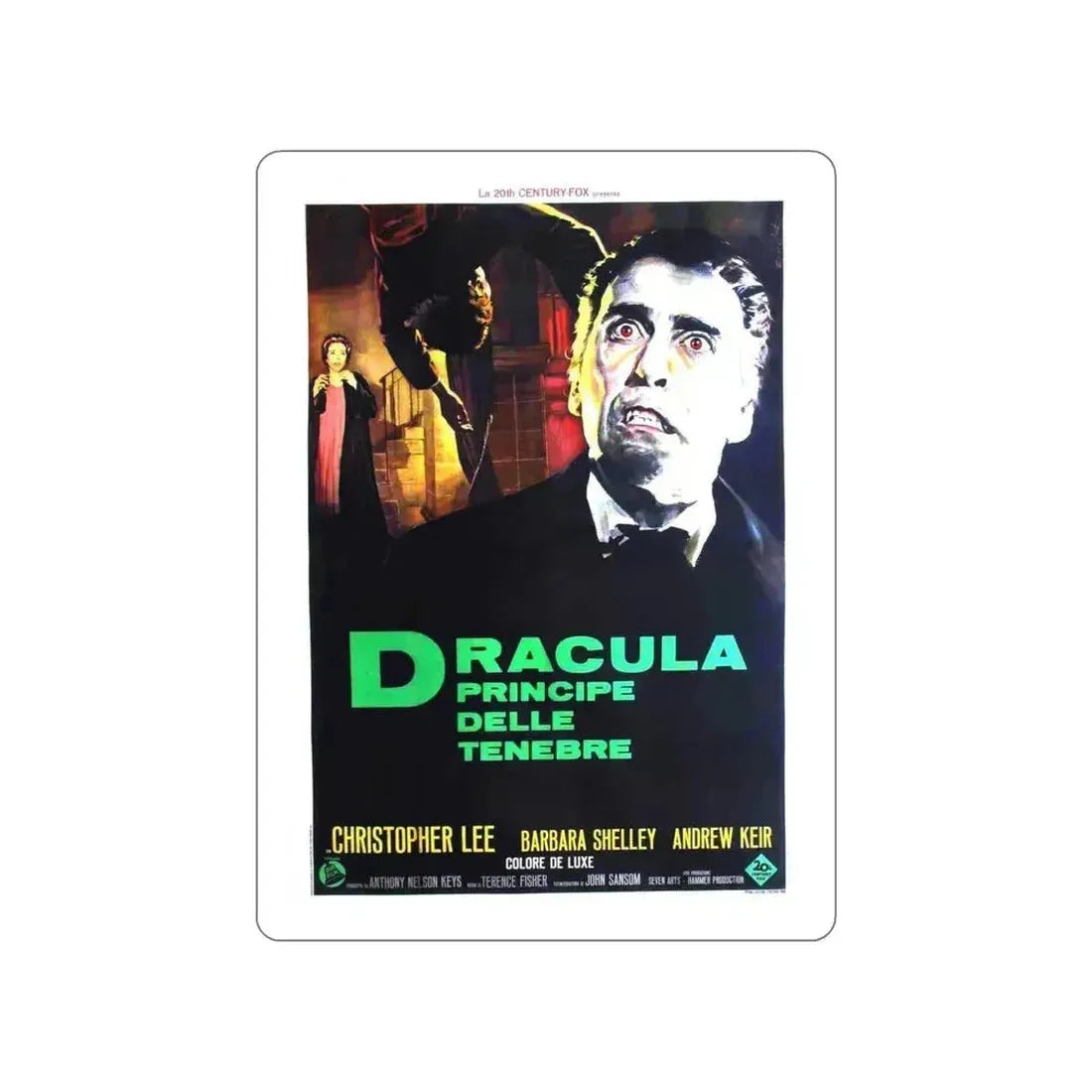 DRACULA PRINCE OF DARKNESS (ITALIAN) 1966 Movie Poster STICKER Vinyl Die-Cut Decal 5 Inch - The Sticker Space