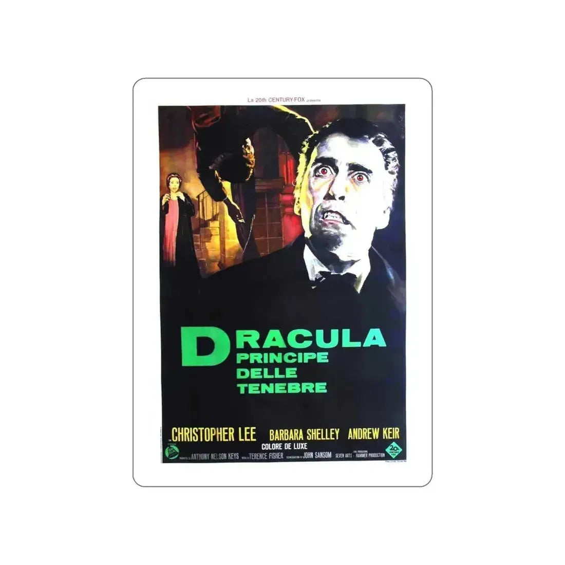 DRACULA PRINCE OF DARKNESS (ITALIAN) 1966 Movie Poster STICKER Vinyl Die-Cut Decal - The Sticker Space