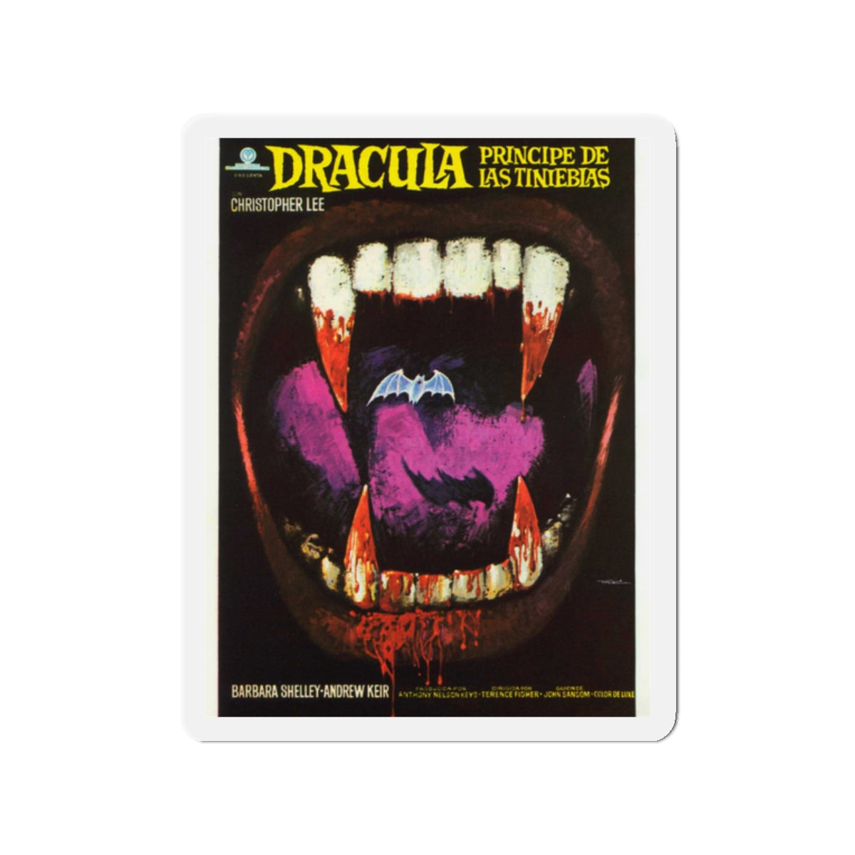 DRACULA PRINCE OF DARKNESS (SPANISH) 1966 Movie Poster - Die-Cut Magnet-2" x 2"-The Sticker Space