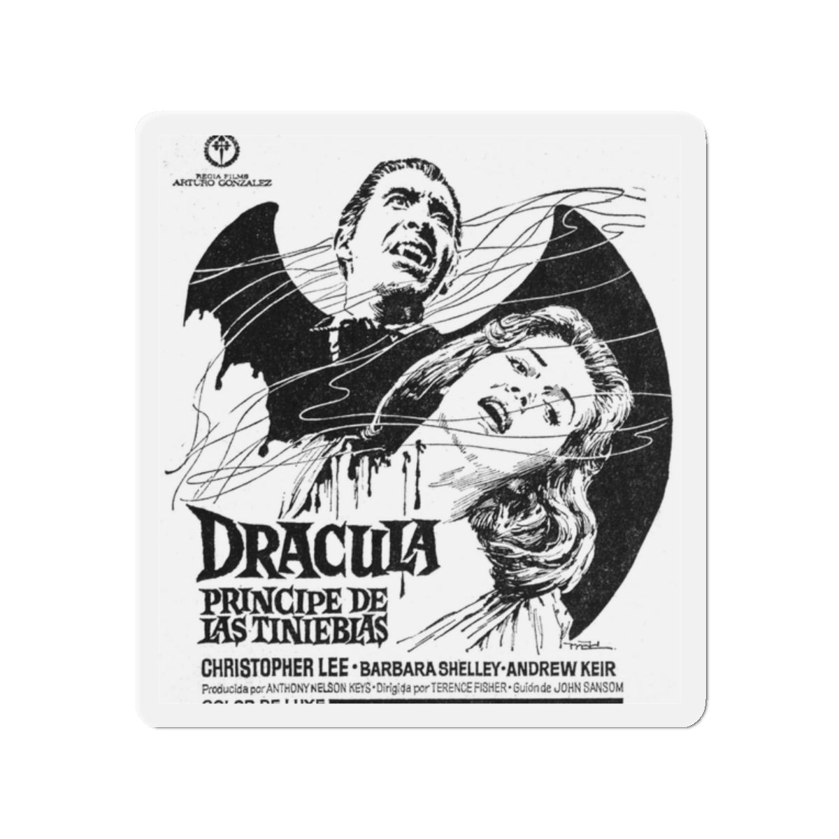 DRACULA PRINCE OF DARKNESS (SPANISH) 2 1966 Movie Poster - Die-Cut Magnet-2" x 2"-The Sticker Space