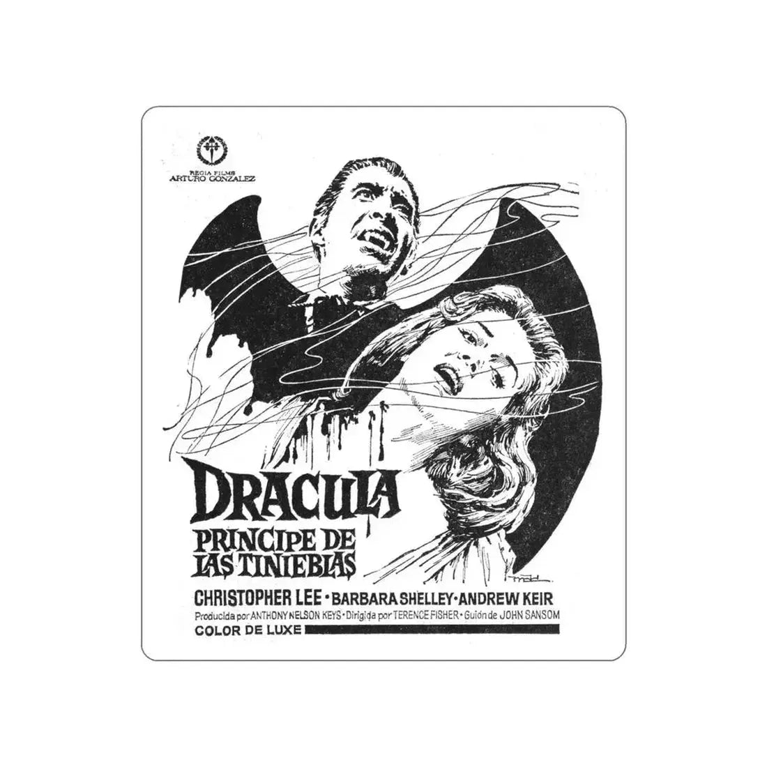DRACULA PRINCE OF DARKNESS (SPANISH) 2 1966 Movie Poster STICKER Vinyl Die-Cut Decal 6 Inch - The Sticker Space