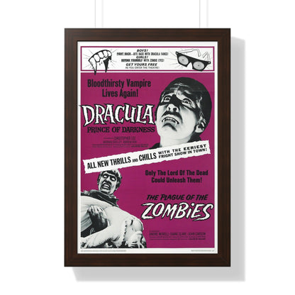 DRACULA PRINCE OF DARKNESS + THE PLAGUE OF THE ZOMBIES 1966 - Framed Movie Poster-16″ x 24″-The Sticker Space